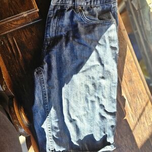 American Eagle Outfitters Dark Wash Denim Mini Shorts Size 34 Low Rise Cutoff